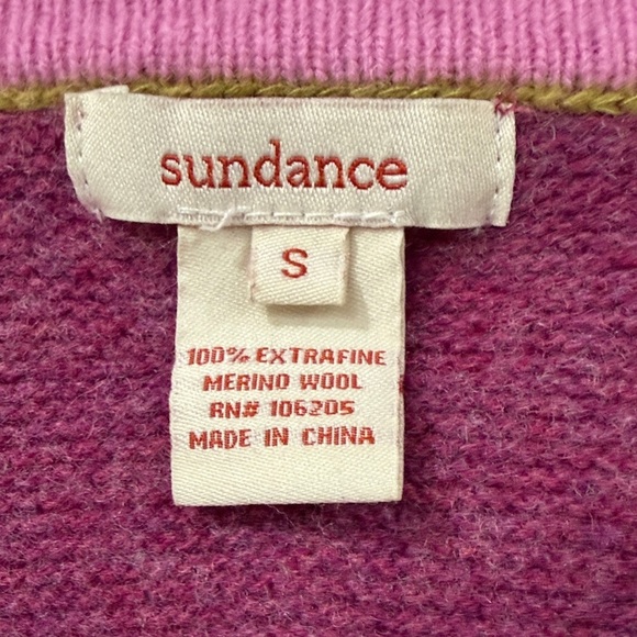 EUC Sundance Wool Purple Tulla Cardigan with Green Trim - Picture 2 of 6